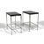 These sleek, small side tables have slender chrome bases that support tops of thick, charcoal colored granite. 20"h X 11"w...