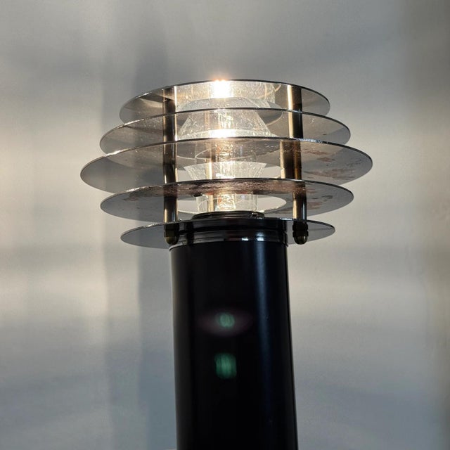 Saturn Style Table Lamps in Chromed Steel with Disc Shade, Set of 2 For Sale - Image 11 of 15
