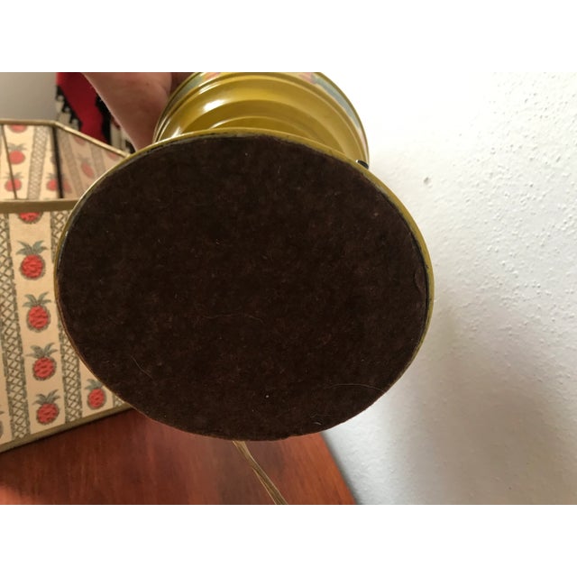 Mid 20th Century Vintage Hand Painted Converted Oil Lamp For Sale - Image 5 of 11