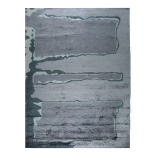 9x12 Maya Classic Purple Abstract Modern Hand Knotted Wool Carpet Rug For Sale