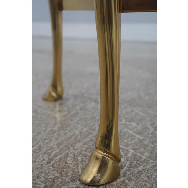 Metal Labarge Brass & Glass Horse Head Demilune Console Table For Sale - Image 7 of 13