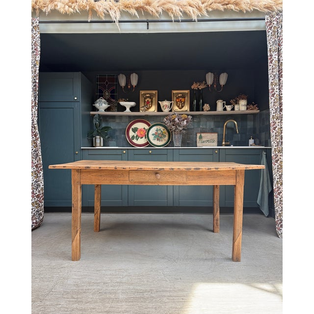 Antique Oak Farmhouse Table, 1890s For Sale - Image 15 of 15