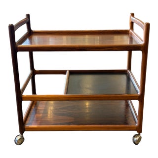 Mid Century Danish Rosewood Bar Cart by Henning Korch for CFC Silkeborg For Sale
