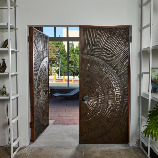 "Heroic Sunburst" Bronze Doors by Billy Joe McCarroll and David Gillespe for Forms and Surfaces For Sale In Los Angeles - Image 6 of 12