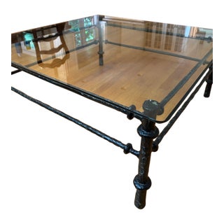 1980s Brutalist Cast Aluminum Coffee Table in the Manner of Diego Giacometti For Sale
