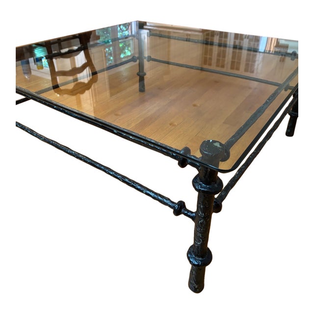 1980s Brutalist Cast Aluminum Coffee Table in the Manner of Diego Giacometti For Sale