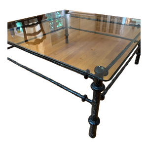 1980s Brutalist Cast Aluminum Coffee Table in the Manner of Diego Giacometti