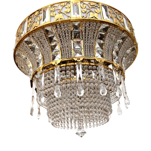 Chandelier by Josef Hoffmann for the Art Exhibition in Cologne / Lobmeyr, 1914 / 1970s For Sale