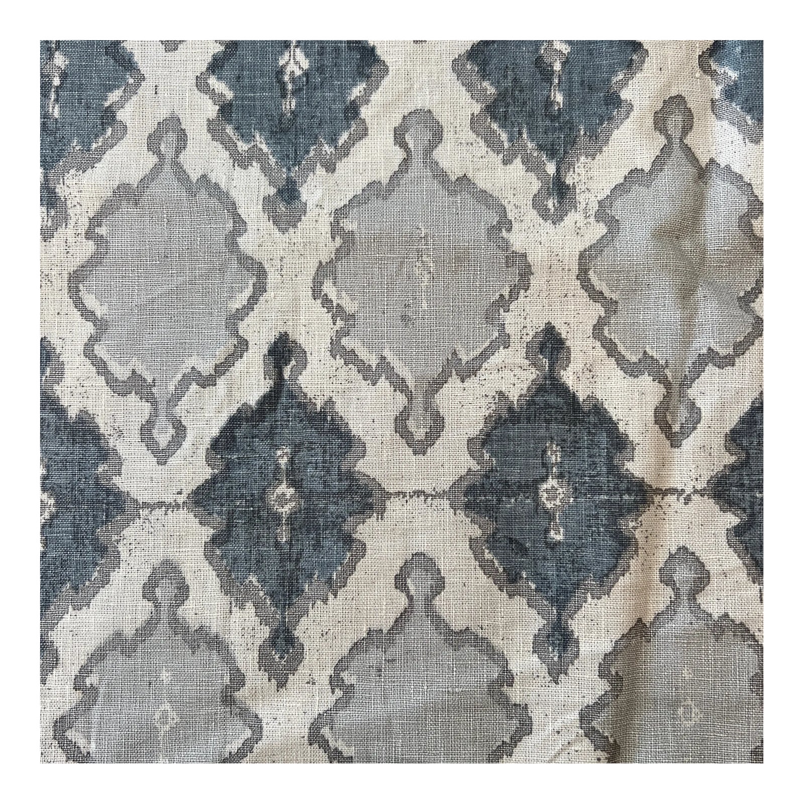 Tyler Graphics Hand Printed Linen Fabric - 1 1/2 Yards 54” X 50 ...