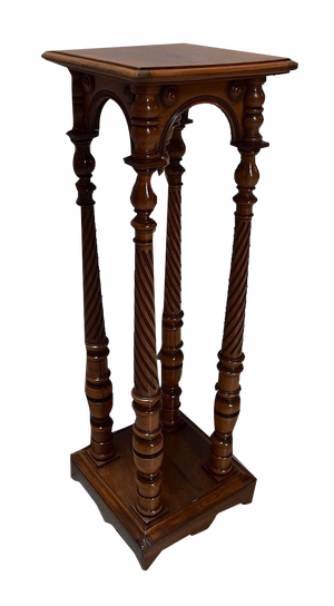 Late19th Century Gothic Walnut Seal Side Table