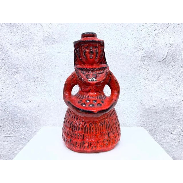 Ceramic Figure Woman with Basket from Bay Keramik, 1960s For Sale - Image 10 of 10