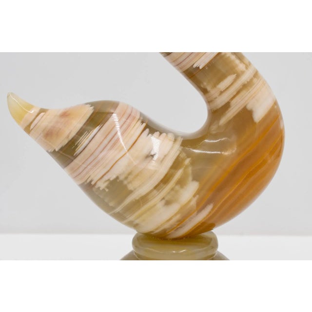 Gemstone Vintage Onyx Crested Swan Sculpture For Sale - Image 7 of 13