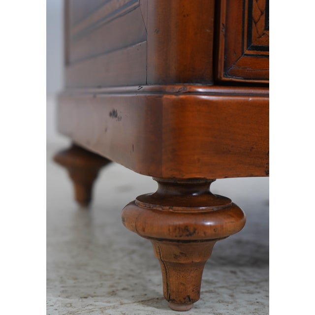 Wood Pair of Alfonso Marina Mahogany Bow Front Inlaid Nightstands For Sale - Image 7 of 18