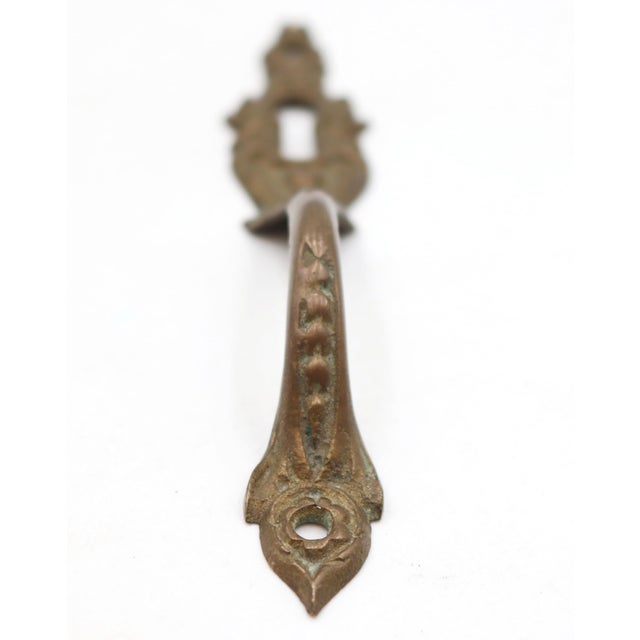 Victorian Antique Victorian Brass Music Cabinet Finger Pull For Sale - Image 3 of 5