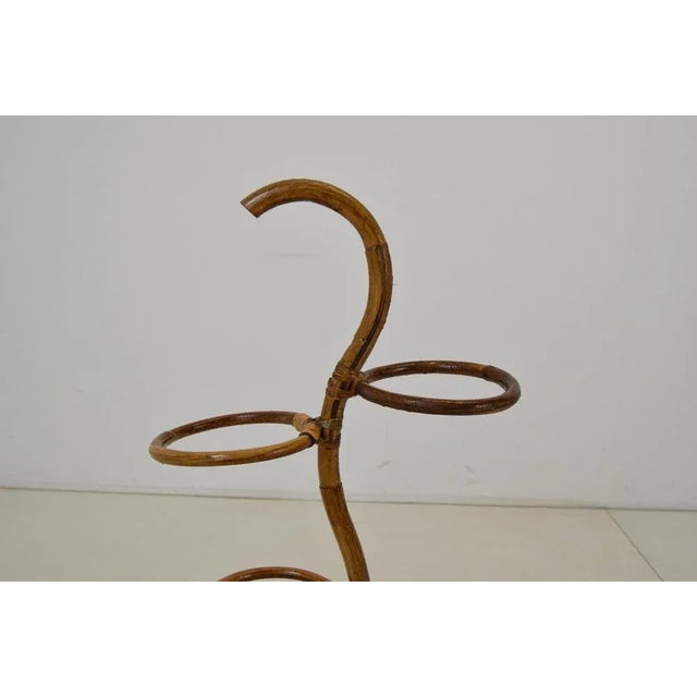 Mid-Century Rattan and Bamboo Flower Stand, 1950s For Sale - Image 6 of 12