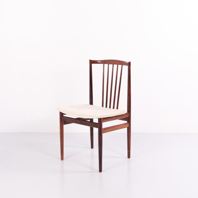 Dining Chairs in Rosewood with Light Upholstery by Henning Sørensen, 1960s, Set of 4 For Sale - Image 3 of 12