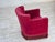 Red Danish Relax Armchair in Red Velour with Ash Legs, 1960s For Sale - Image 8 of 18