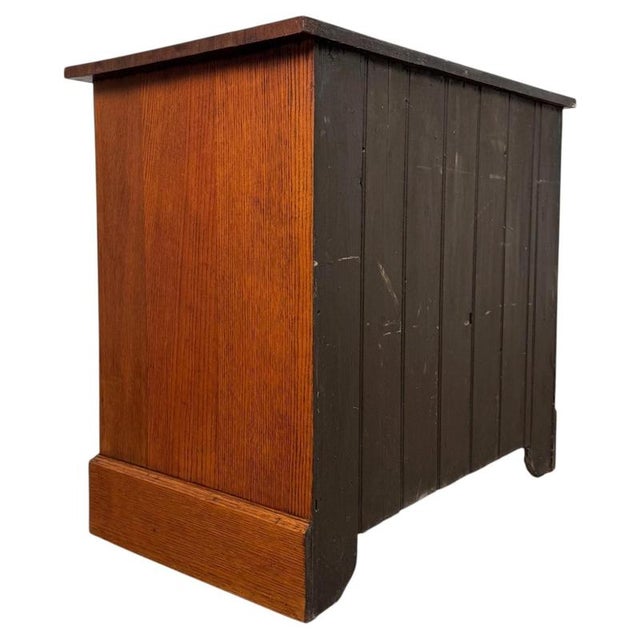 Antique Early 20th Century English Golden Oak Chest of Drawers For Sale - Image 10 of 12