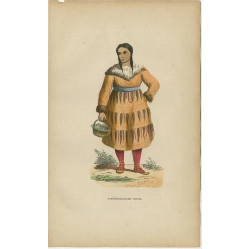 Paper Arctic Peoples & Northern Tribes Costume, 1852, Print, Set of 9 For Sale - Image 7 of 12