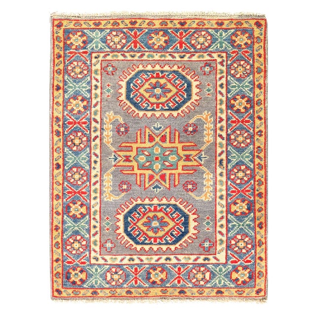 Fine Hand Knotted Kazak Rug For Sale - Image 4 of 4