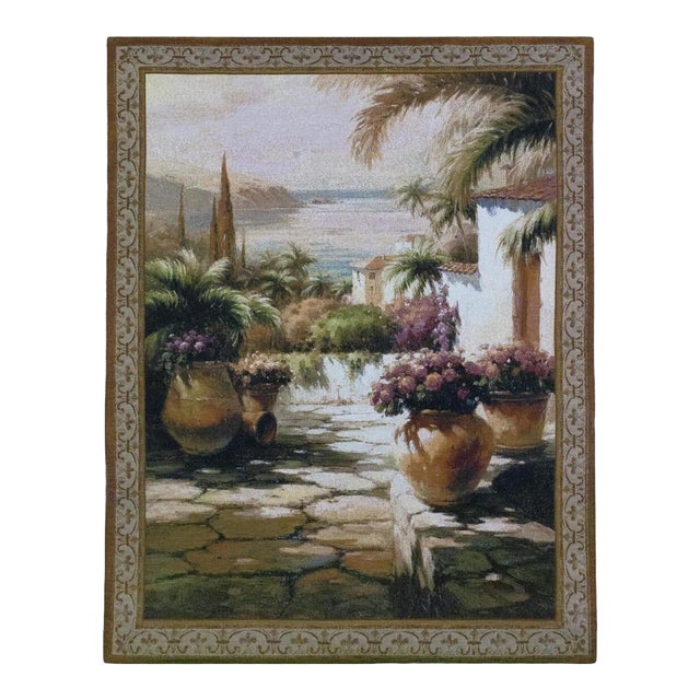 Courtyard Vista Loom Woven Tapestry - 132x102cm (4'4"x3'4") - Requires Rod Size 3 For Sale