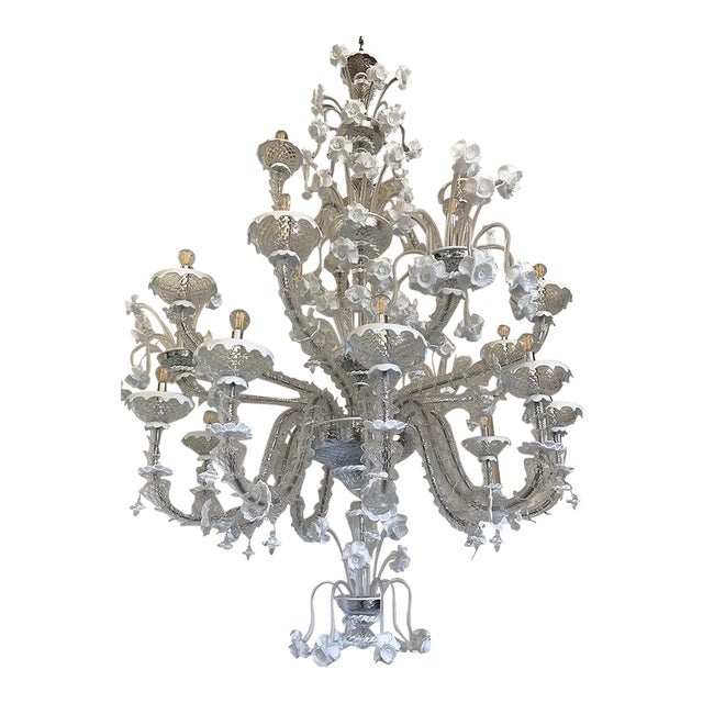 Contemporary Floral Ca' Rezzonico Murano Glass Chandelier For Sale