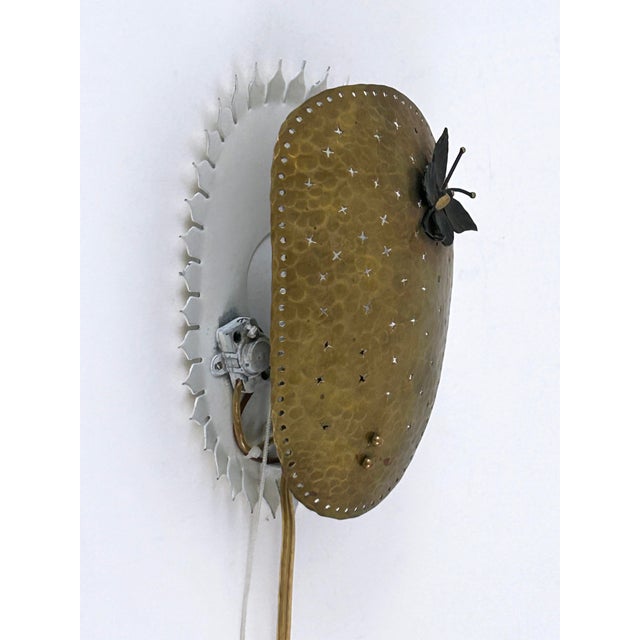 Mid-Century Modern Perforated Brass Papillon Sconce, Sweden, 1960s For Sale - Image 18 of 18