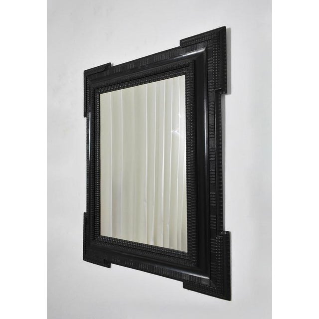 Carved Ebonised Wooden Mirror For Sale - Image 6 of 6