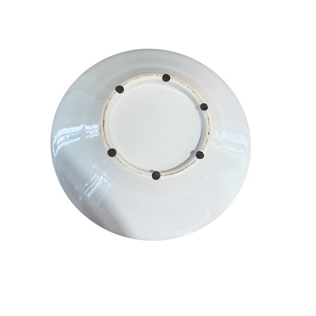 Ceramic Vintage Large Hand-Carved Circular Celadon Vase 16.5" D For Sale - Image 7 of 10