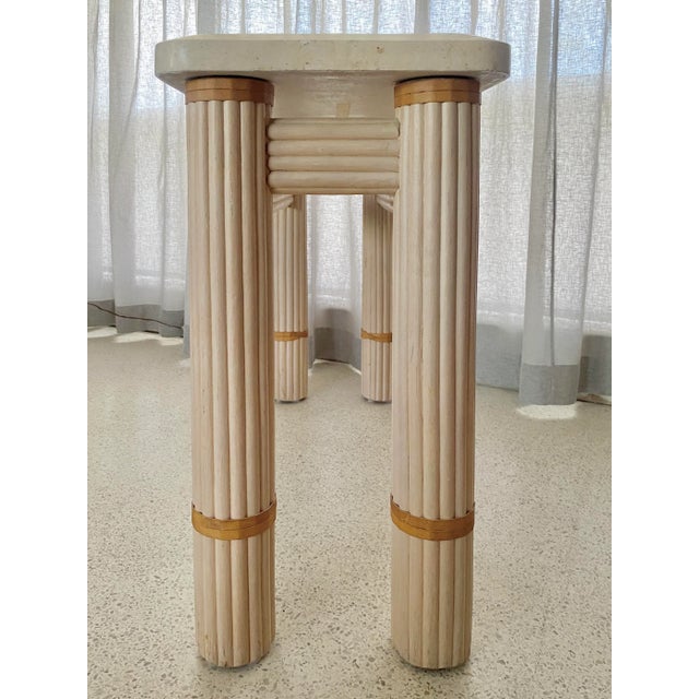 1980s Postmodern Stone Topped Console Table For Sale - Image 4 of 12