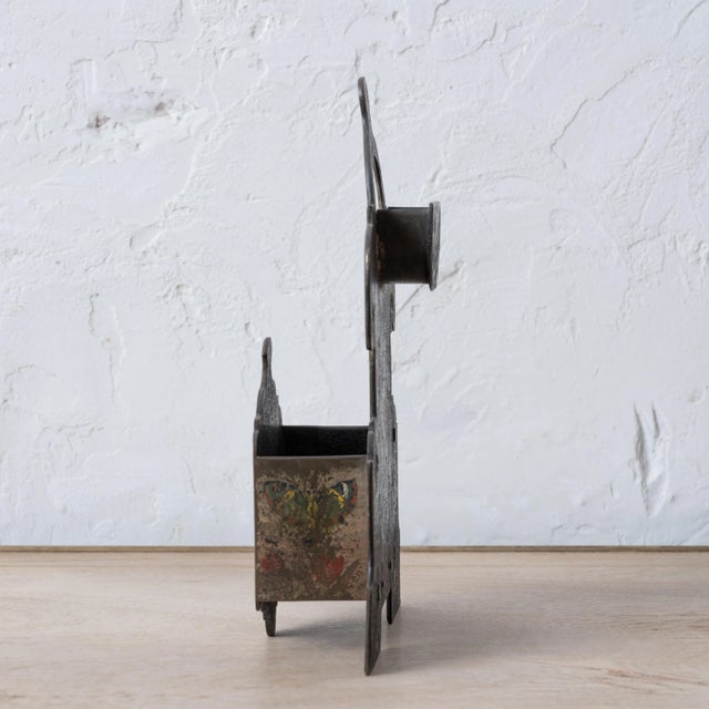 Metal Scottish Painted Brass Match Holder For Sale - Image 7 of 10