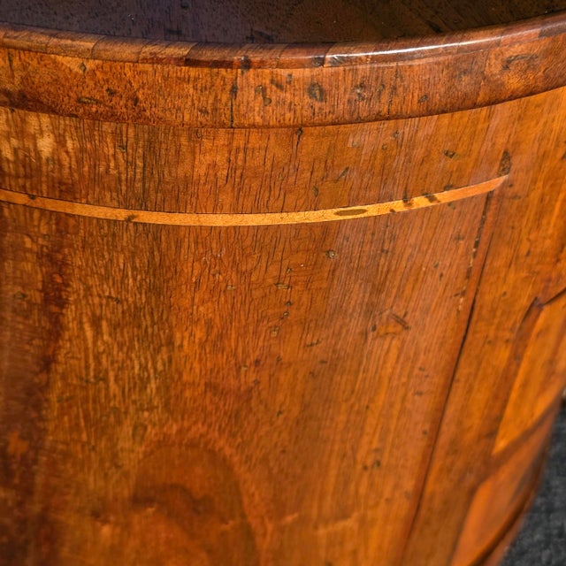 Wood Antique Late 19th Century Italian Louis XVI Style Round Walnut W/Inlay 3-Drawer Side Table For Sale - Image 7 of 10