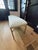 Modern 1970s Mid Century Brass X-Stretcher Bench With Upholstered Seat For Sale - Image 3 of 3