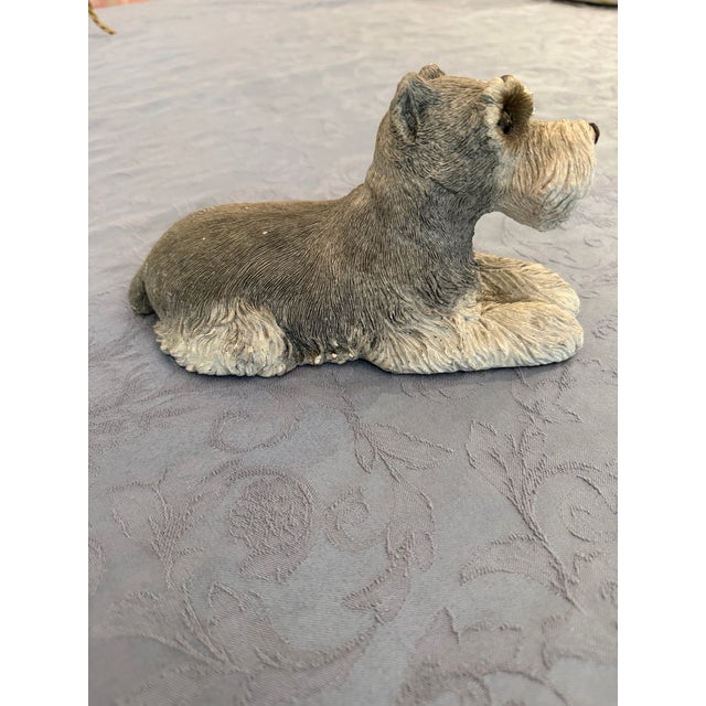 1980s Vintage Schnauzer Dog Sandicast Artist Signed For Sale - Image 5 of 6