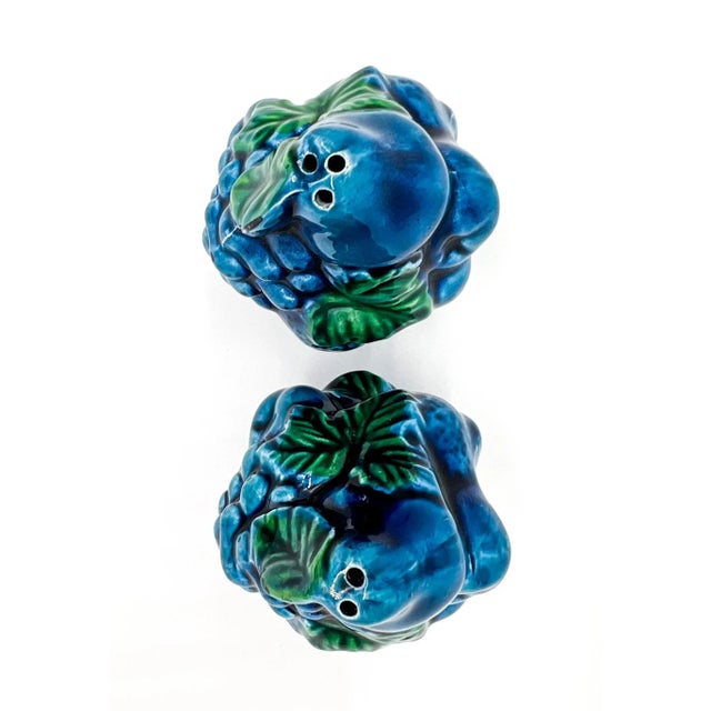 1960’s Inarco Blue Mood Indigo Fruit Topiary Salt and Pepper Shakers For Sale - Image 4 of 8