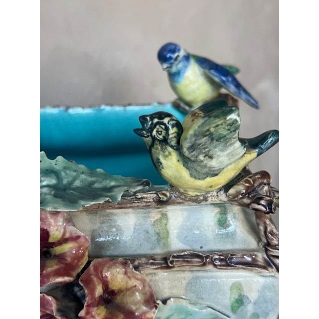19th Century Barbotine Majolica Jardinière For Sale - Image 11 of 13