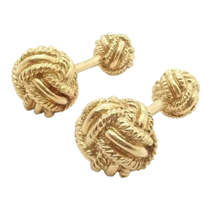 Vintage Tiffany & Co. 18k Yellow Gold Schlumberger Rope Knot Cufflinks, Pair