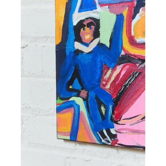 Abstract Late 20th Century Folk Art Wild World Painting For Sale - Image 3 of 5