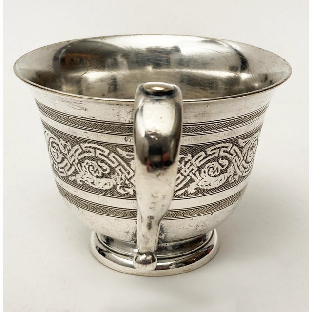 Metal Late 19th Century Victorian Era Silver Plate Fancy Tea-Cup For Sale - Image 7 of 12
