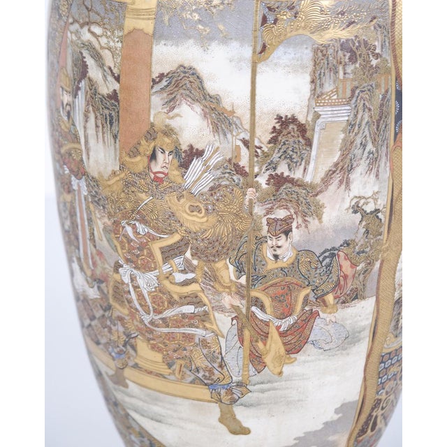 Meiji Japanese Satsuma Vases in Hand-Painted Porcelain, 1890s, Set of 2 For Sale - Image 13 of 16