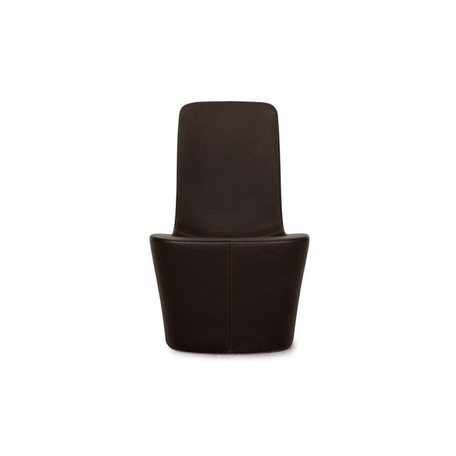 Animal Skin Monopod Leather Armchair Set in Dark Brown by Jasper Morrison for Vitra, Set of 4 For Sale - Image 7 of 11