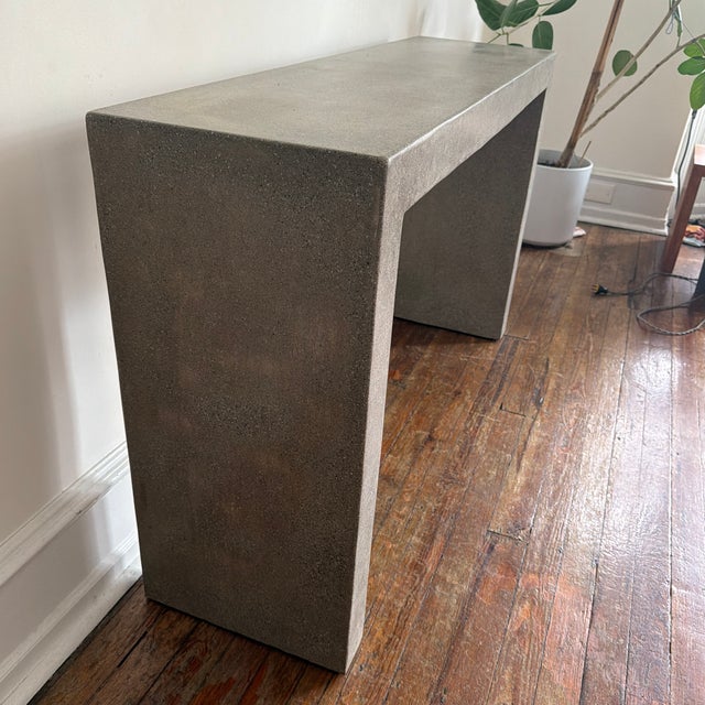 Cb2 Concrete Parsons Waterfall Console For Sale In Philadelphia - Image 6 of 12