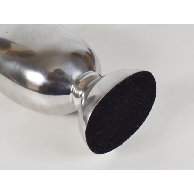 Late 20th Century Modern Minimal Pedestal Aluminum Vase For Sale - Image 4 of 5