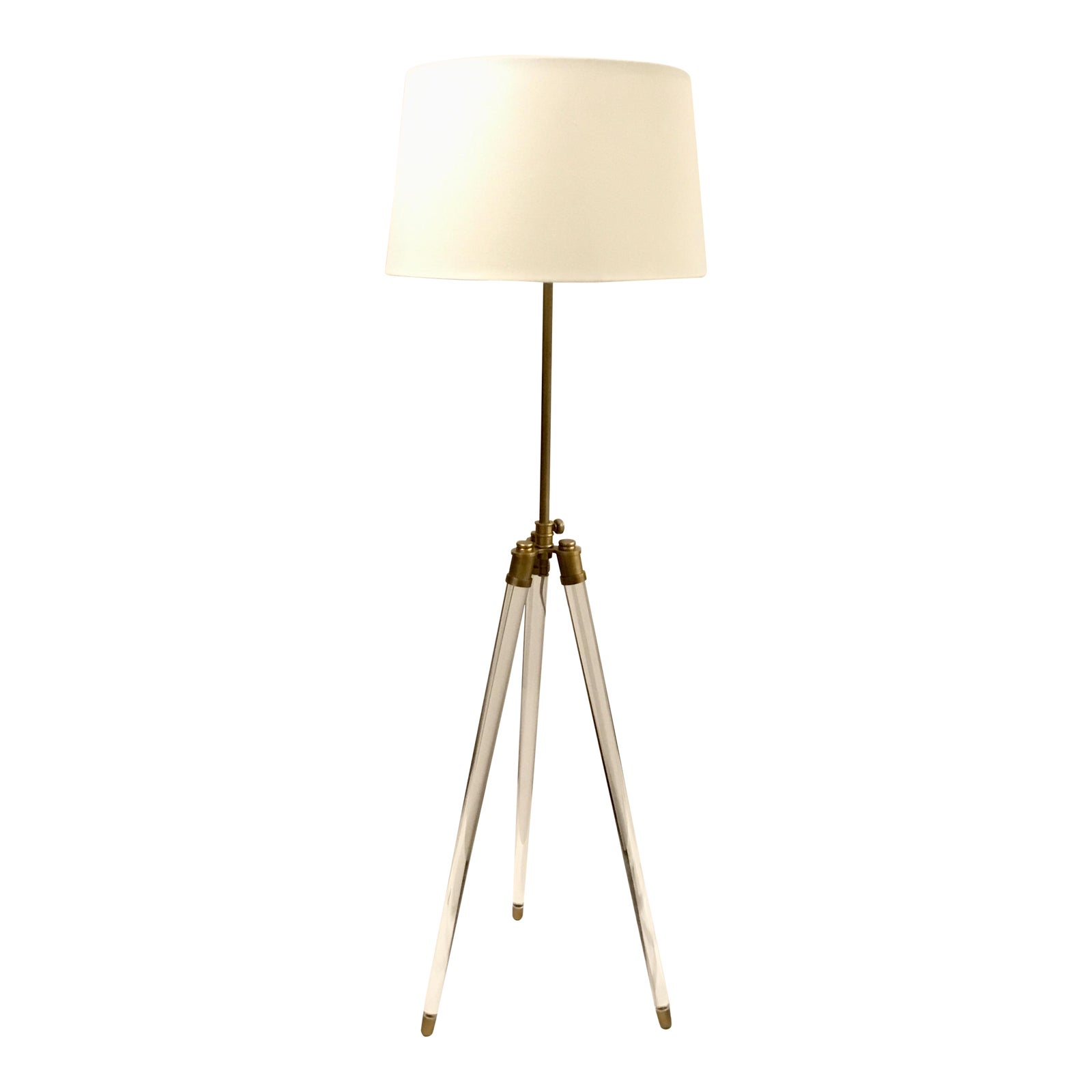 Modern Tripod Acrylic And Brass Adjustable Floor Lamp Chairish