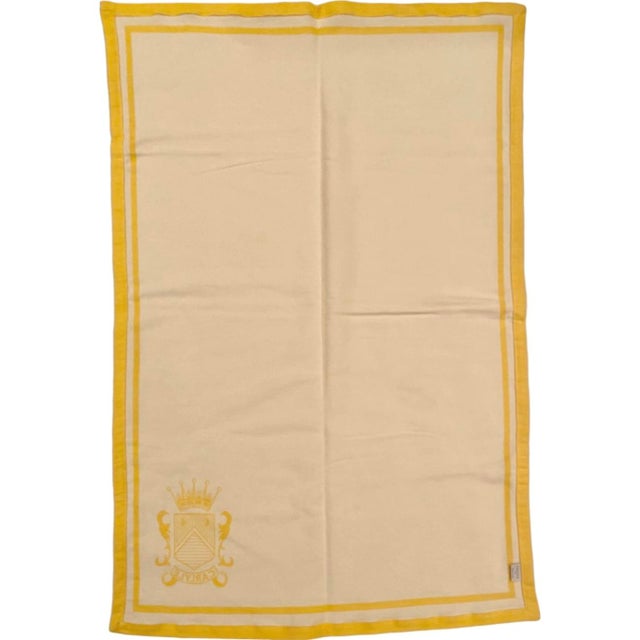 5-Star Carlyle Hotel NYC Frette Blanket Yellow Cotton For Sale - Image 9 of 12