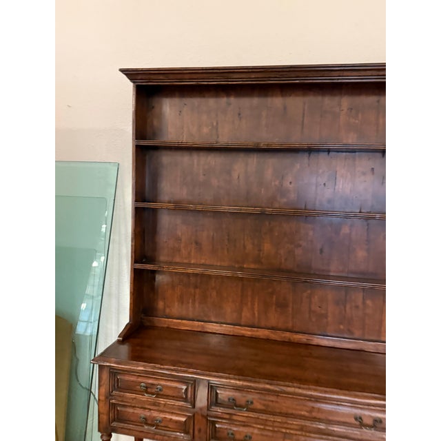 Welsh-Style Wood Hutch With Drawers, Two Piece For Sale - Image 11 of 12