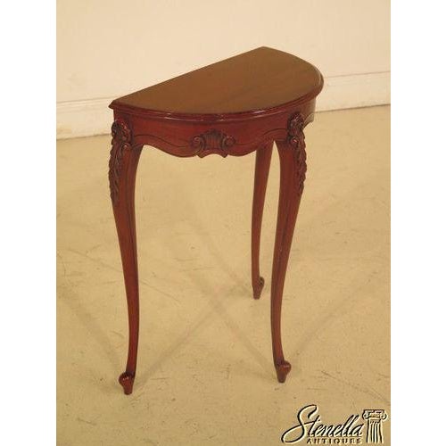 French Small French Style Carved Mahogany Accent or Occasional Hall Table For Sale - Image 3 of 8