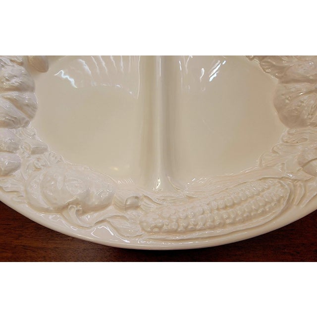 Vintage Ipatrizi Platter, Double Sided Ceramic With Embossed Relief, Made in Italy. Holiday Serveware. 16.75" Large Platter. For Sale In Jacksonville, FL - Image 6 of 10