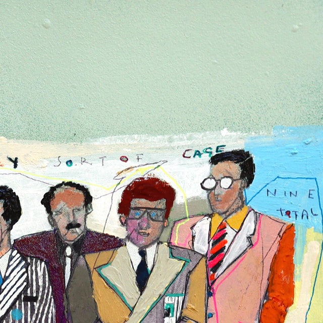 The Hollywood Ten (Actually Nine) - Original Pop Art Figurative Mixed Media Artwork on Paper by Fabio Coruzzi For Sale - Image 4 of 6