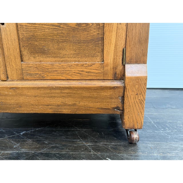 Oak Washstand/Server Cabinet +Casters, Antique For Sale - Image 12 of 12